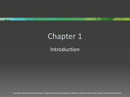 Chapter 1 Introduction.