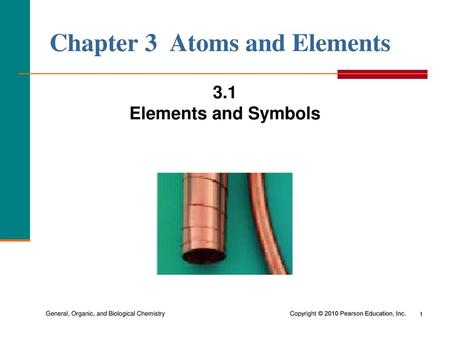 Chapter 3 Atoms and Elements