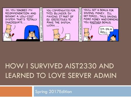 How I Survived AIST2330 and Learned to Love Server Admin