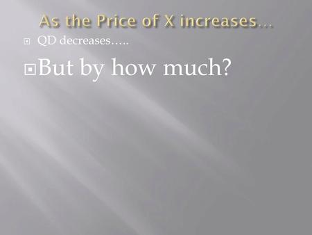 As the Price of X increases…