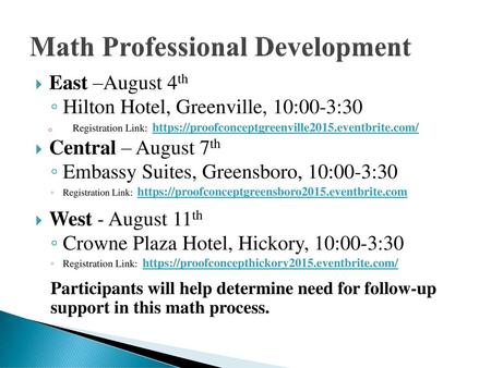 Math Professional Development