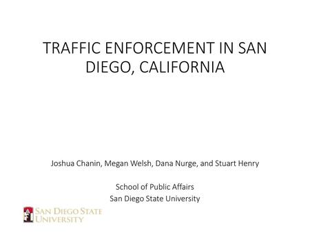 TRAFFIC ENFORCEMENT IN SAN DIEGO, CALIFORNIA