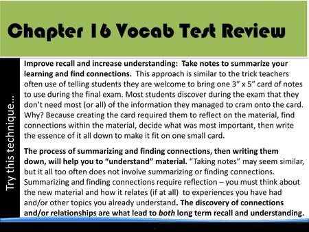 Chapter 16 Vocab Test Review