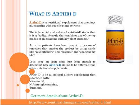 What is Arthri d Get more details about Arthri-D