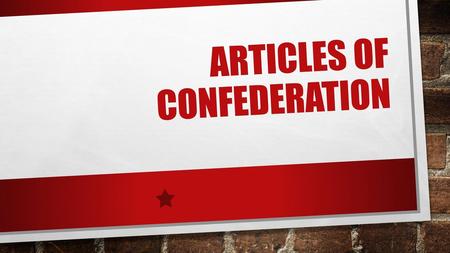 Articles of Confederation