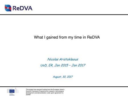 What I gained from my time in ReDVA