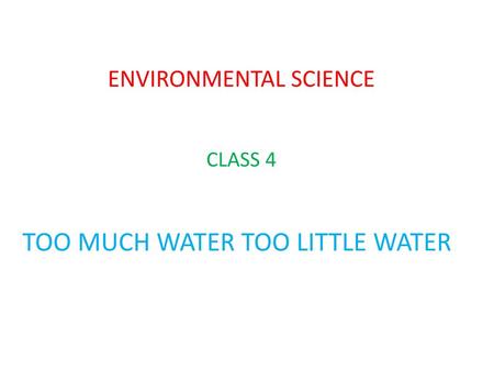 ENVIRONMENTAL SCIENCE