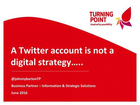 A Twitter account is not a digital strategy…..