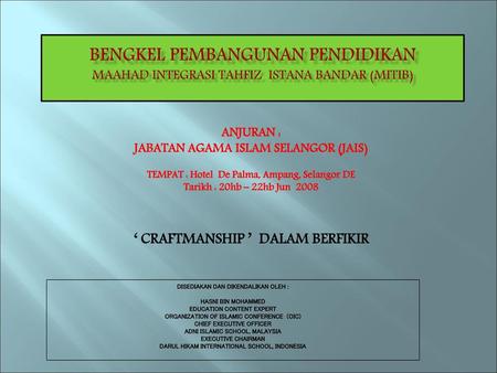 ANJURAN : JABATAN AGAMA ISLAM SELANGOR (JAIS)