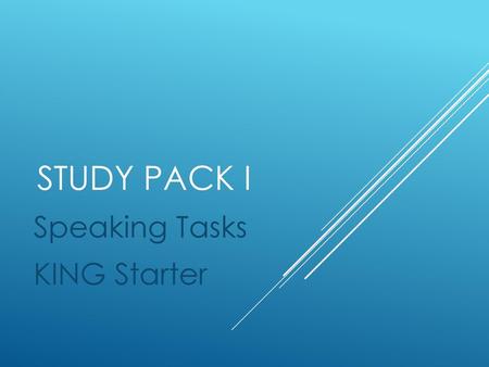 Speaking Tasks KING Starter