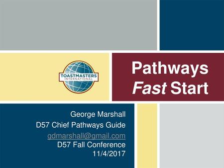 Pathways Fast Start George Marshall D57 Chief Pathways Guide