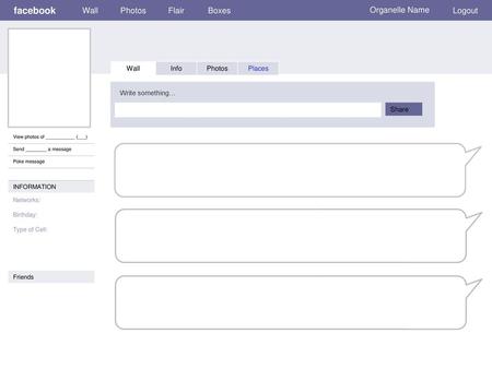 facebook Wall Photos Flair Boxes Organelle Name Logout Wall Info