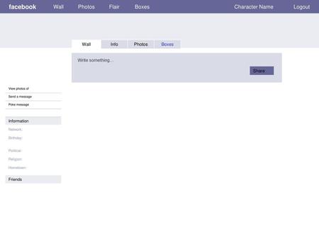 facebook Wall Photos Flair Boxes Character Name Logout Wall Info