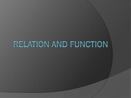 Relation and function.