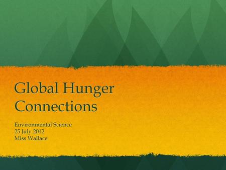 Global Hunger Connections