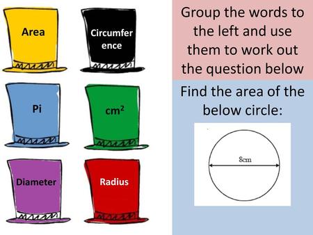 Find the area of the below circle: