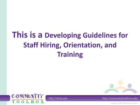 Why develop guidelines?