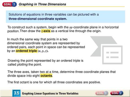 Graphing in Three Dimensions