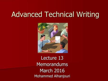 Advanced Technical Writing