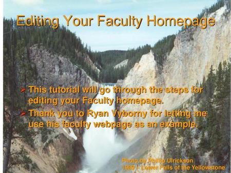 Editing Your Faculty Homepage