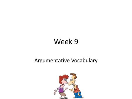 Argumentative Vocabulary