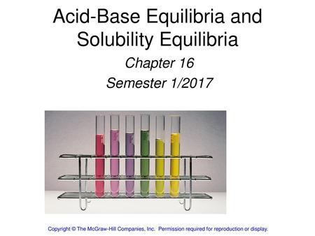 Acid-Base Equilibria and Solubility Equilibria