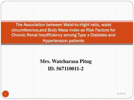 Mrs. Watcharasa Pitug ID