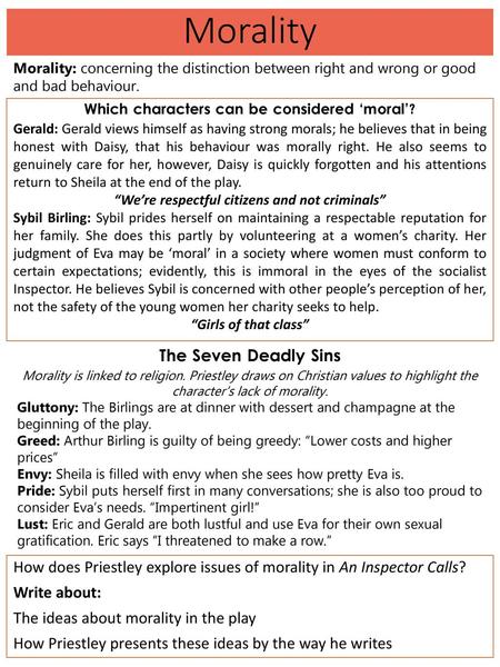 Morality The Seven Deadly Sins