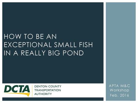 How to be an exceptional small fish in a really big pond