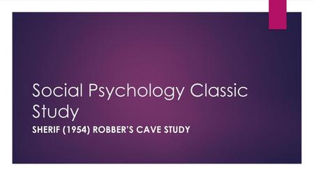 Social Psychology Classic Study