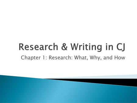 Research & Writing in CJ