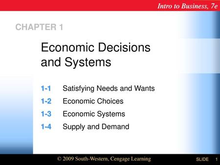 Economic Decisions and Systems