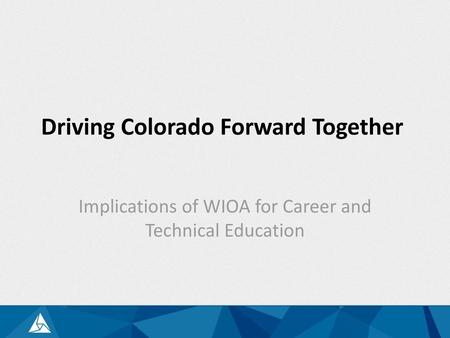 Driving Colorado Forward Together