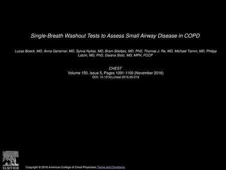 Single-Breath Washout Tests to Assess Small Airway Disease in COPD