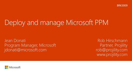 Deploy and manage Microsoft PPM