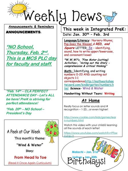 This week in Integrated PreK: