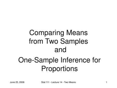 Comparing Means from Two Samples