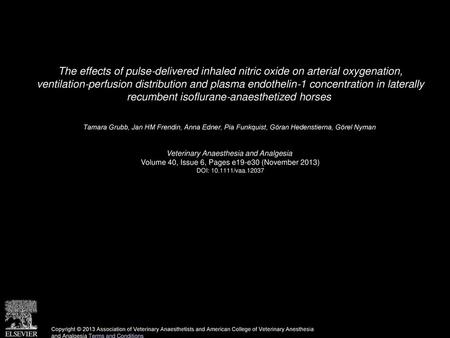 The effects of pulse‐delivered inhaled nitric oxide on arterial oxygenation, ventilation‐perfusion distribution and plasma endothelin‐1 concentration.