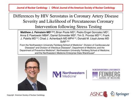 Journal of Nuclear Cardiology | Official Journal of the American Society of Nuclear Cardiology Differences by HIV Serostatus in Coronary Artery Disease.