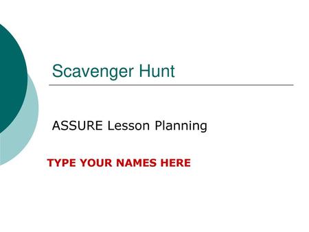 ASSURE Lesson Planning