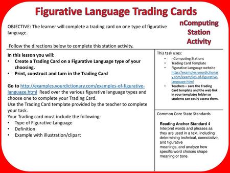 Figurative Language Trading Cards