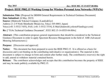 <month year> doc.: IEEE s May 2015