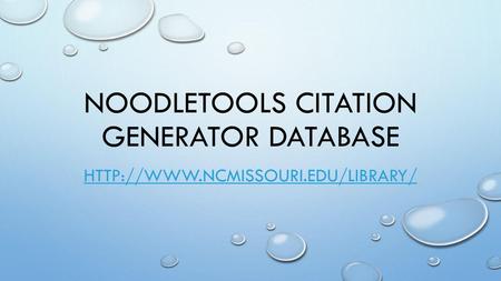 Noodletools citation generator Database