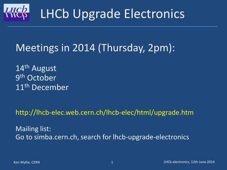 LHCb electronics, 12th June 2014