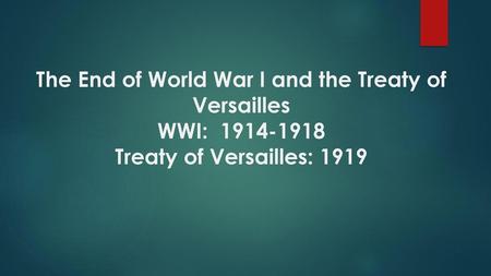 Outcome of the WWI Around 8 million soldiers and 22 million civilians had been killed The cost of the war was roughly nine billion pounds (British Money)