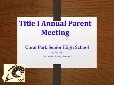 Title I Annual Parent Meeting