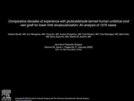 Comparative decades of experience with glutaraldehyde-tanned human umbilical cord vein graft for lower limb revascularization: An analysis of 1275 cases 