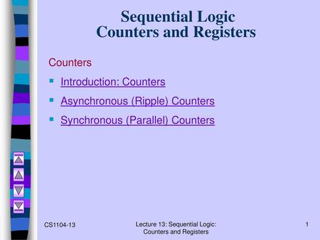 Sequential Logic Counters and Registers