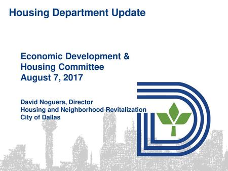 Housing Department Update