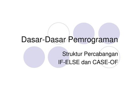 Dasar-Dasar Pemrograman